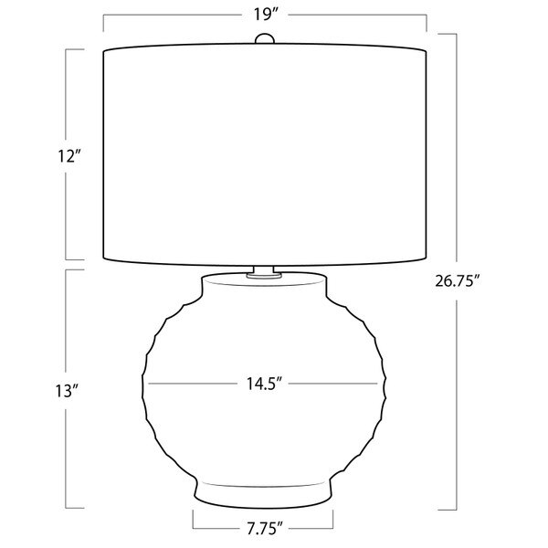 Adobe Ceramic Table Lamp Line Drawing